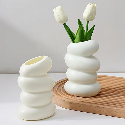 White Spiral Elegant Vase
