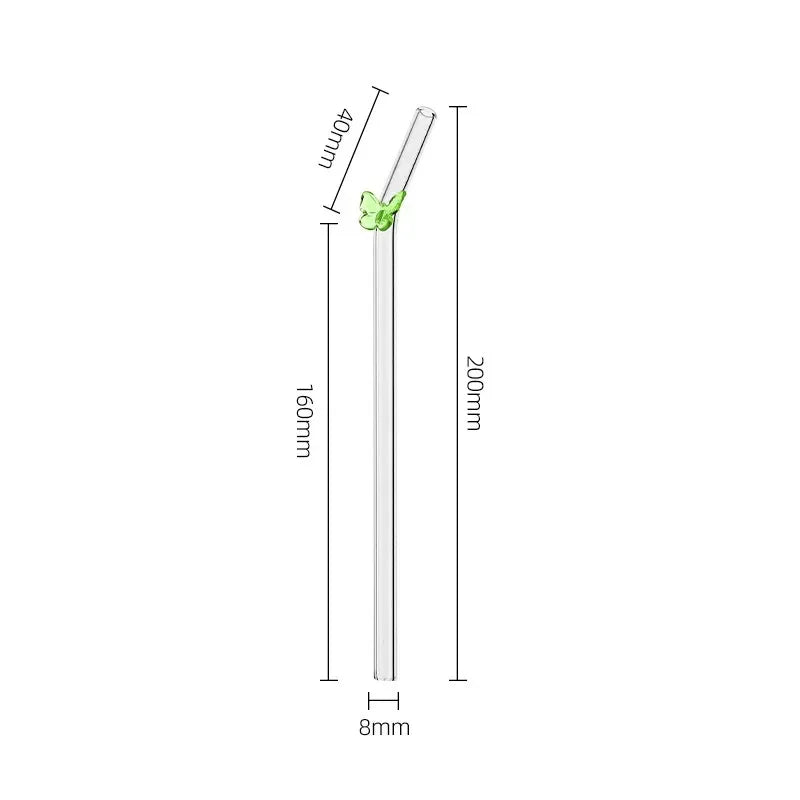 Glass Straw Cute Butterfly Shape