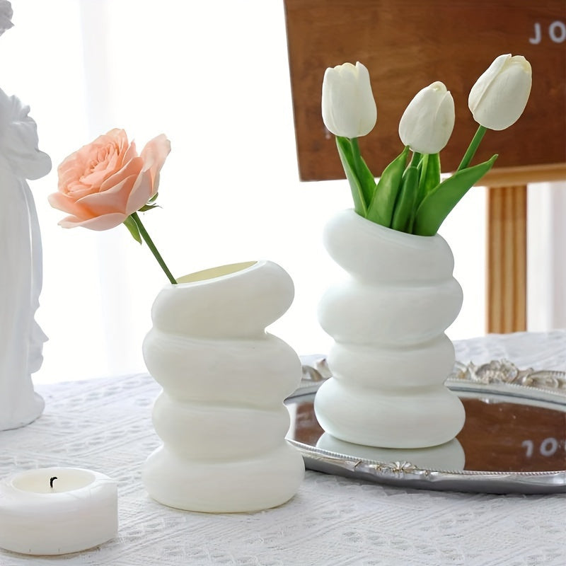 White Spiral Elegant Vase