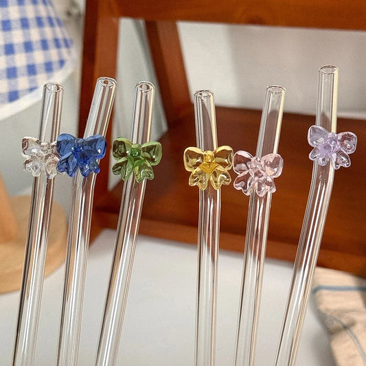 Bowknot Glass Straws – Straight/Bent