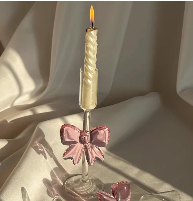 Bowknot Glass cups and candle holder