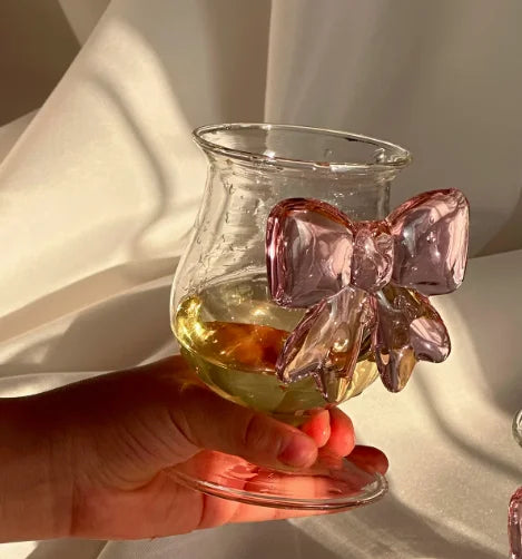 Bowknot Glass cups and candle holder