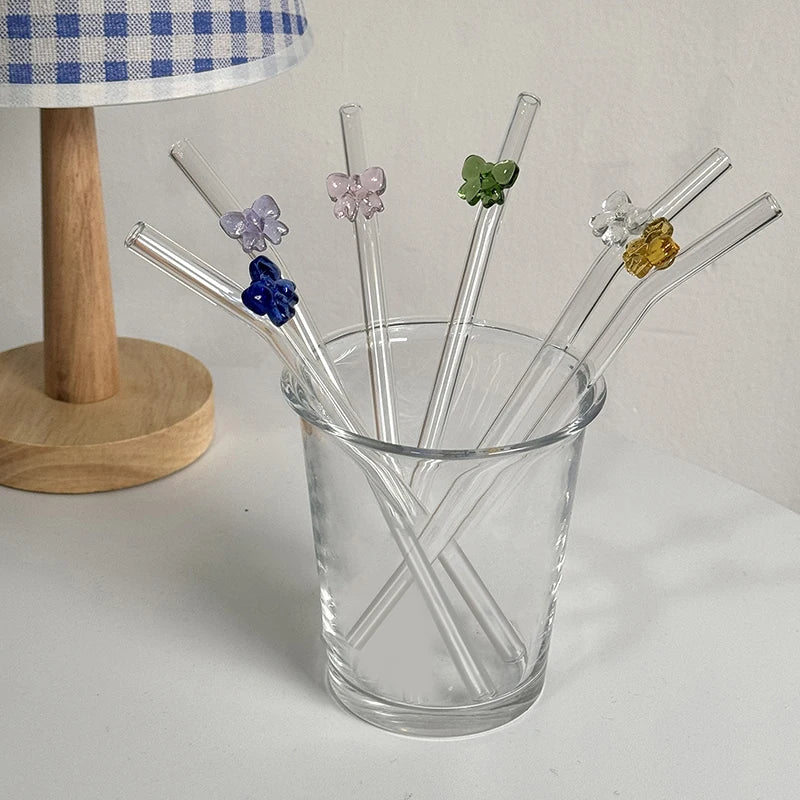 Bowknot Glass Straws – Straight/Bent