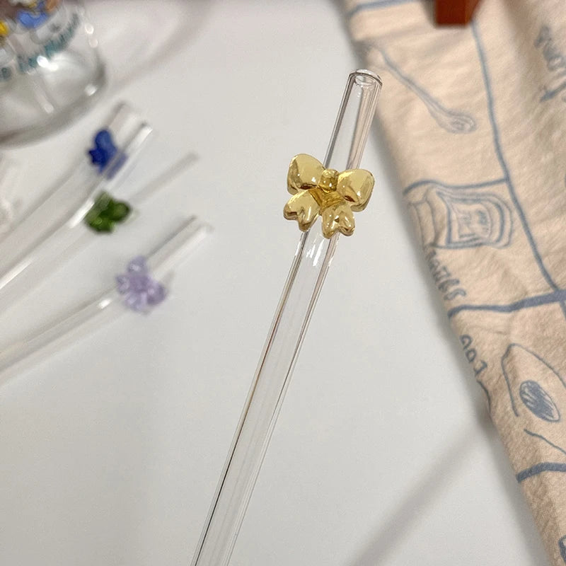 Bowknot Glass Straws – Straight/Bent