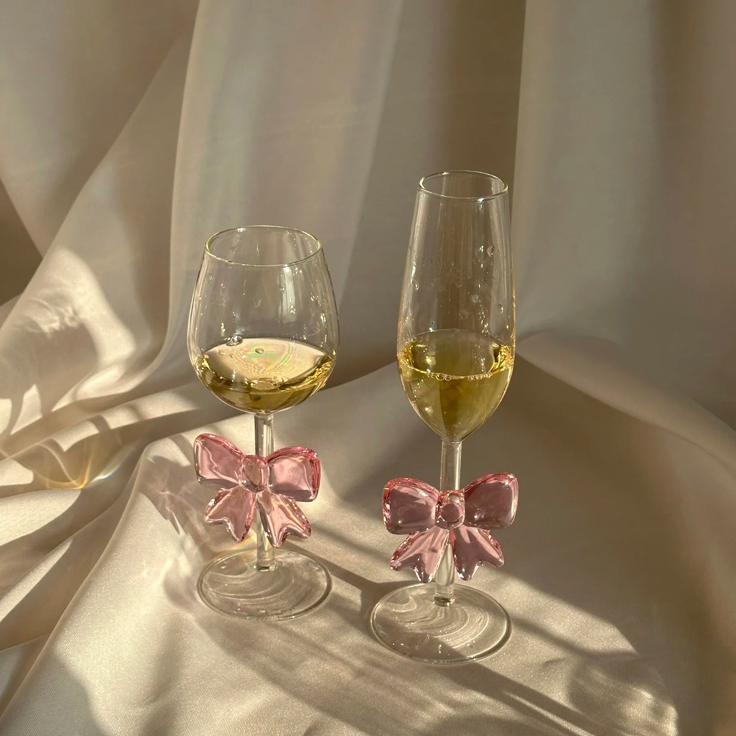 Bowknot Glass cups and candle holder