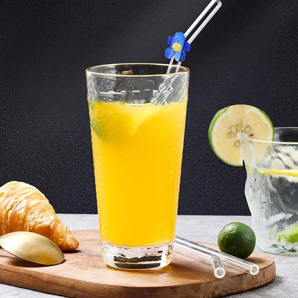 Flower Glass Straws – Straight/Bent