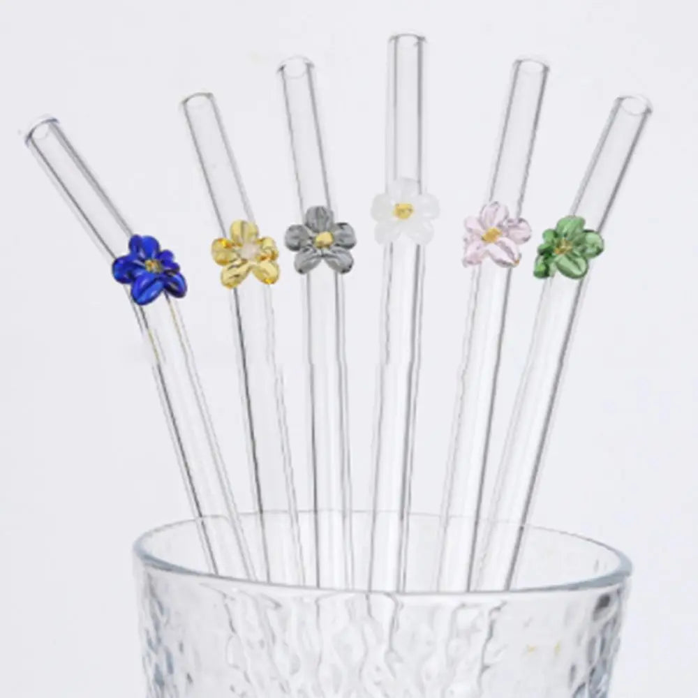 Flower Glass Straws – Straight/Bent