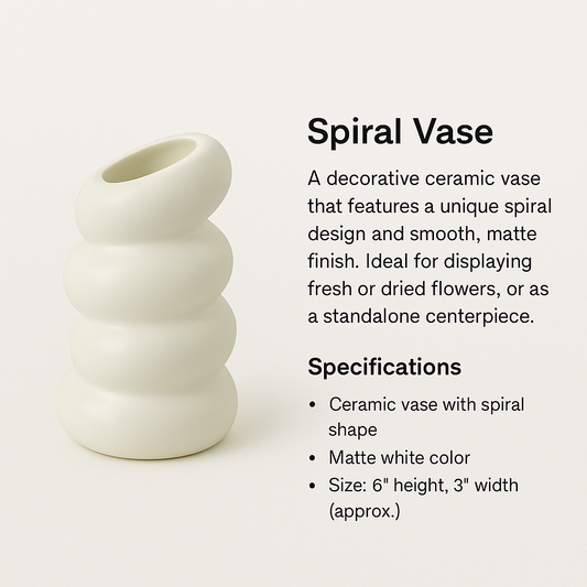 White Spiral Elegant Vase